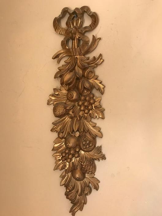 Vintage Gold Fruit Harvest Wall Plaque Syroco Wood From Italy 24 Long Joanntiques Of San Diego Ca Attic - Vintage Syroco Wood Wall Hanging