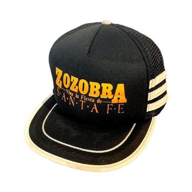 Vintage 80s Burning of Zozobra Sante Fe Three Stripes Trucker Hat Snapback 