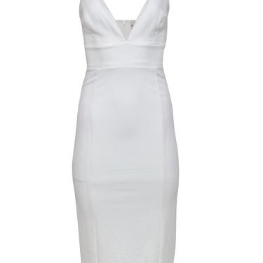 Finders Keepers - White Sleeveless Fitted “Effy” Dress w/ Tortoise Shell Rings Sz XS