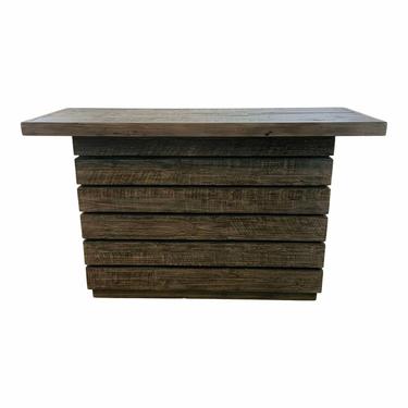 Organic Modern Rustic Gray Reclaimed Wood Shiplap Console Table