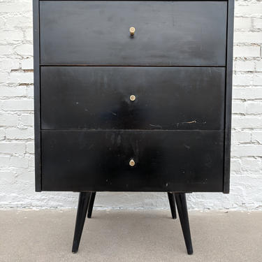 Mid Century Modern Paul McCobb Black Lacquer Three Drawer Dresser 