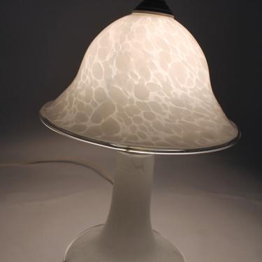 18 in. MOTTLED  MURANO TABLE lamp vintage mid century all glass table lamp Italia 1980 era 