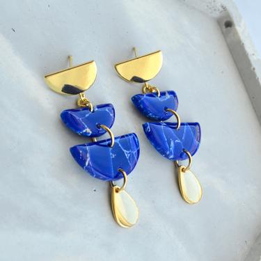 Lapis Lazuli Polymer Clay Earrings | Six Different Styles 