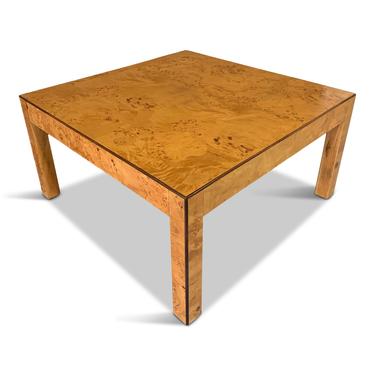 Burl Cocktail Table for W. J. Sloane of New York, made in Italy Mid Century