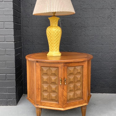 Yellow Faux Bamboo Ceramic Lamp 