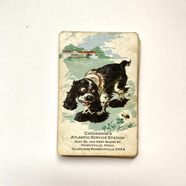 Vintage Dog Themed Playing Cards, Incomplete Set 