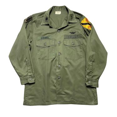 Vintage OG-507 US Army Utility Shirt ~ fits L ~ Military Uniform ~ Patches / Named ~ New Mexico State Defense Force 