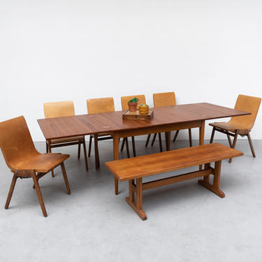 Mid-Century Swedish Teak Dining Table with Fold out Leaves