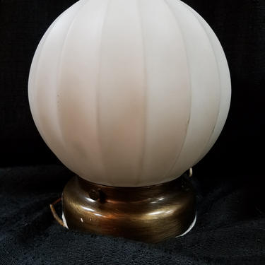 Fluted Globe Satin White Glass Hall Light.  6 x 7