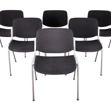 Set of 6 Italian Giancarlo Piretti for Anonima Castelli Office Chairs 