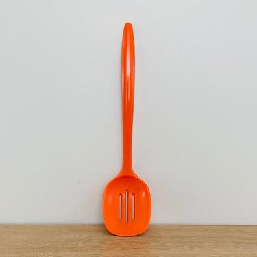 Vintage Orange Danish Modern Rosti Mepal Melamine Slotted Serving Spoon Made in Denmark 