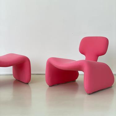 1960s Pink Olivier Mourgue For Airbourne Djinn Chair + Ottoman