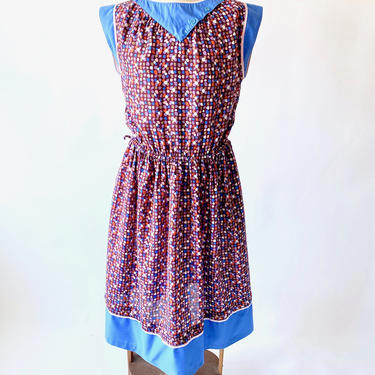 Vintage 80s Dress / Vintage Dress / Graphic Print Dress / Midi Dress / Spring Dress / Size Medium Dress 