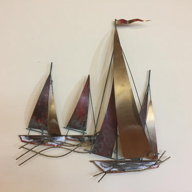 Curtis Jere Signed Boat Wall Sculpture 