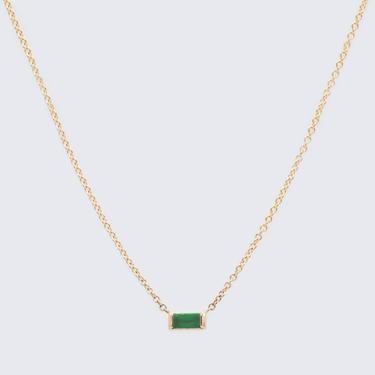 Minimal Emerald Baguette Necklace
