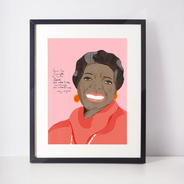 Maya Angelou Portrait | Maya Angelou quote | Iconic Women | Celebrity portrait | Friendly advice | Cubicle decor 