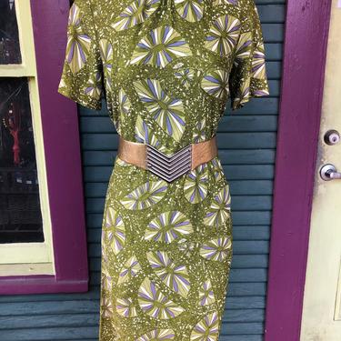 Vintage 1960s MOD PSYCHEDELIC Print Dress Soft Jersey Fabric Shift 