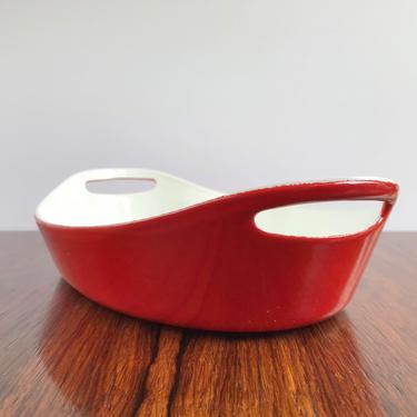 Danish Modern Copco Red Enameled Cast Iron Gratin Baking Pan by Michael Lax 