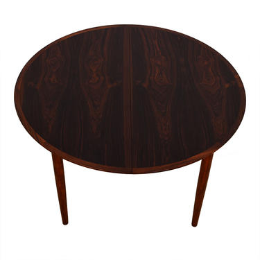 Danish Rosewood Round-to-Oval Dining Table w\/ Single Butterfly Leaf