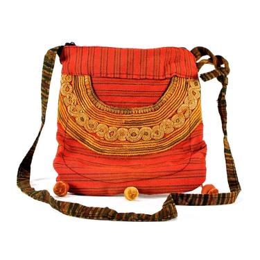 VINTAGE: 1970's - Native Guatemala Huipil Woven Fringed Bag - Pouch - Native Textile - One of a Kind - SKU TUB 26-00011525 