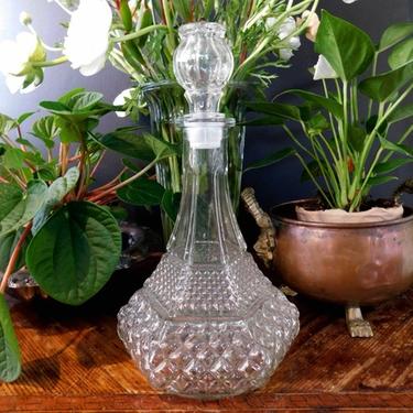 Tall Beveled Clear Decanter