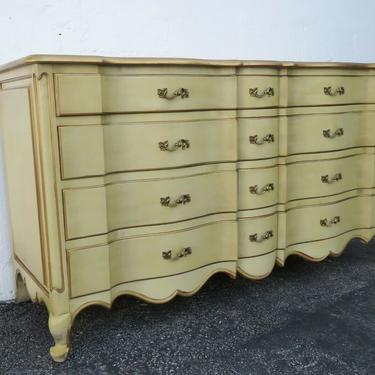 French Shabby Shic Painted Long Dresser Bathroom Vanity by Union National 2334