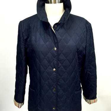 Burberry Size M Navy Quilted Jacket