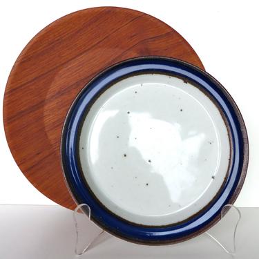Set Of 3 Dansk Blue Umber 8 1/2&amp;quot; Salad Plates By Niels Refsgaard From Denmark, Danish Blue And White Peppered Plates 