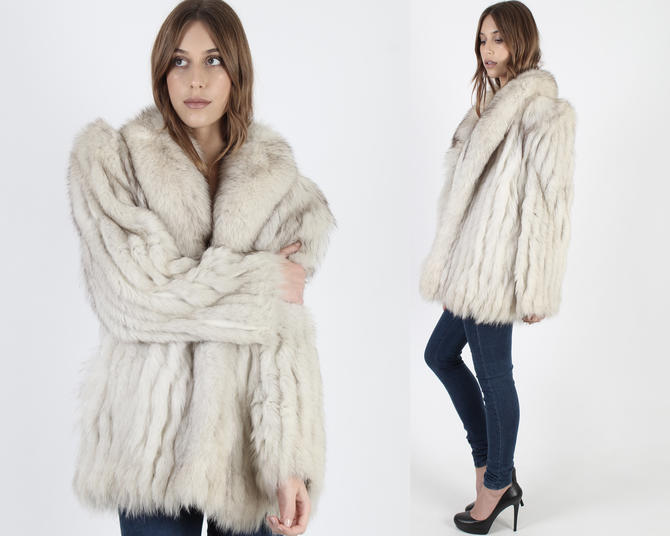 Arctic Fox Fur Coat Real Jacket, White Fox Fur Coat Real Or Fake