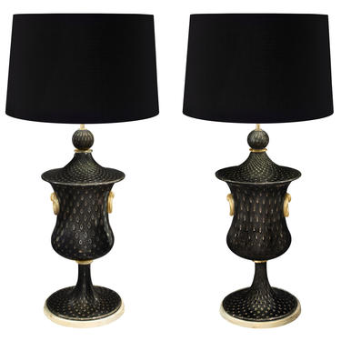 Barovier & Toso Pair of Monumental Handblown Glass Table Lamps 1940s - SOLD