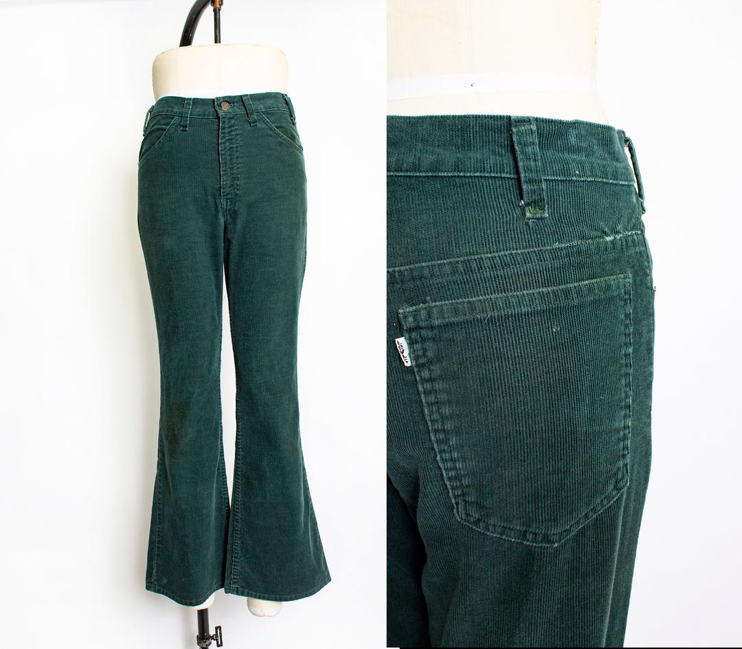 Vintage 1970s Levis Corduroy Pants - Green Bell Bottom Cords | Deja Vintage  Boutique | Edmonds, WA