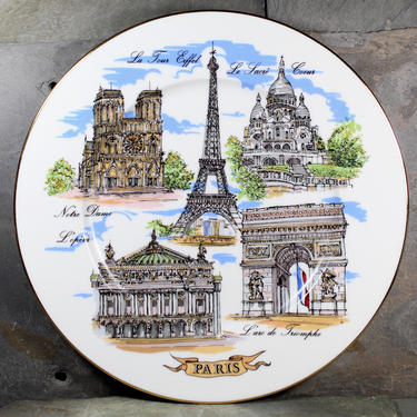 Vintage Paris Souvenir Plate - 1960s/1970s Souvenir Travel Plate - Vintage Tourist Plate | FREE SHIPPING 