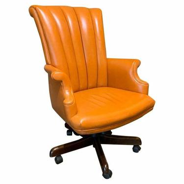 Hancock & Moore Leather Rolling High Back Office Chair 1970s 