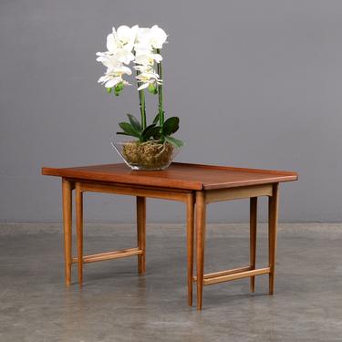 Mid Century Coffee Table Nesting Side Table Teak Danish Modern 