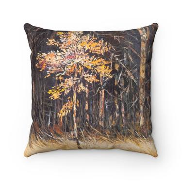 Colorful Trees In The Woods Decorative Pillow ~ Living Room Decor ~ Woodland Trees ~ Fall Colorful Trees ~ Rustic Colorful Tree Decor 
