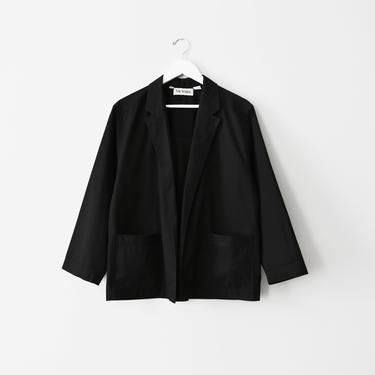 vintage boxy black cotton jacket, size L 