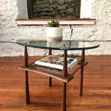 Mid century end table danish modern glass top end table mid century side table 
