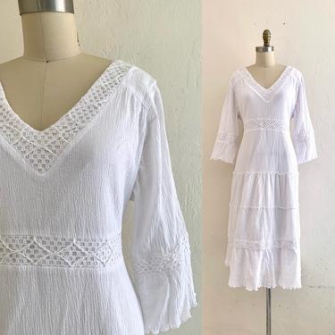 vintage white cotton summer dress 