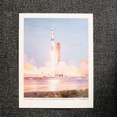 Large Nasa Print Launch Of Apollo 11 Vintage NASA Space Photo 