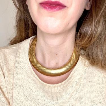 Timeless Vintage Gold Omega Collar Necklace