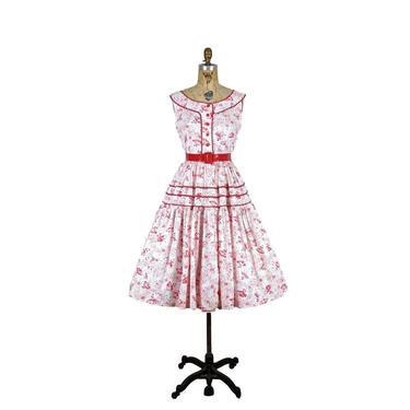 prima ballerina' | vintage 1950s fit flare dress | vtg 50s novelty print dancing dress | small/medium | s/m | 4/6 