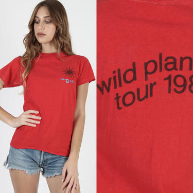 Vintage B52s T Shirt 1980s B-52s Wild Planet Tour T Shirt 50 50 Red Band T Shirt Rock Lobster T Shirt Concert New Wave Pop Rock Tee T Shirt 