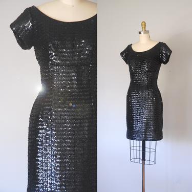 Prisco 60s black sequin dress, black dresses, bodycon mini dress, holiday dress, date night, christmas party, 