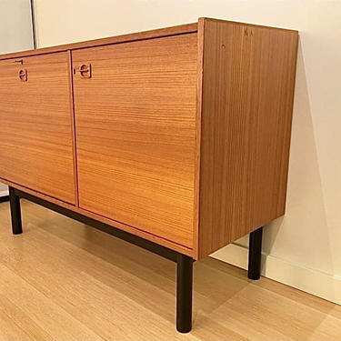 Free and Insured Shipping within US - Vintage Danish Mid Century Modern Bar Credenza Cabinet Storage Lockable with Key 