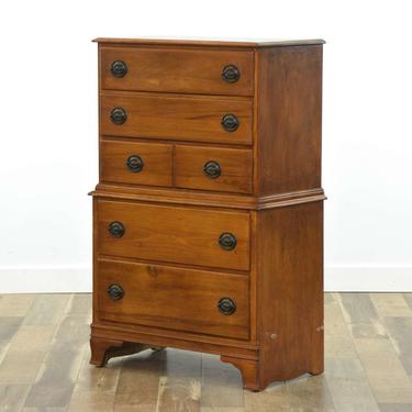 Vintage Hepplewhite Style Maple Tall Dresser