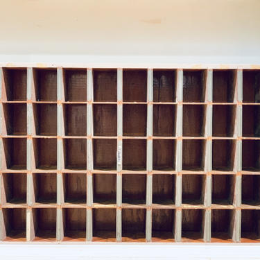 Wooden Shelf with Small Cubbyholes | Trinket Holder | Curio Shelf | Printer Tray | Cabinet Display | Vintage Wood Storage | Rustic Decor 