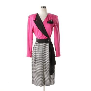 Vintage Christian Dior Pink Black & White Dress - Size 4 