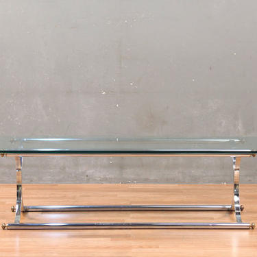 Chrome &amp; Glass Hourglass Coffee Table – ONLINE ONLY