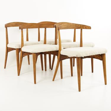 Lawrence Peabody Mid Century Walnut Dining Chairs - Set of 6 - mcm 