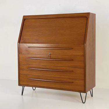 Teak Secretary Desk by Bernhard Pedersen & Sons, Circa 1960s - *Please ask for a shipping quote before you buy. 
